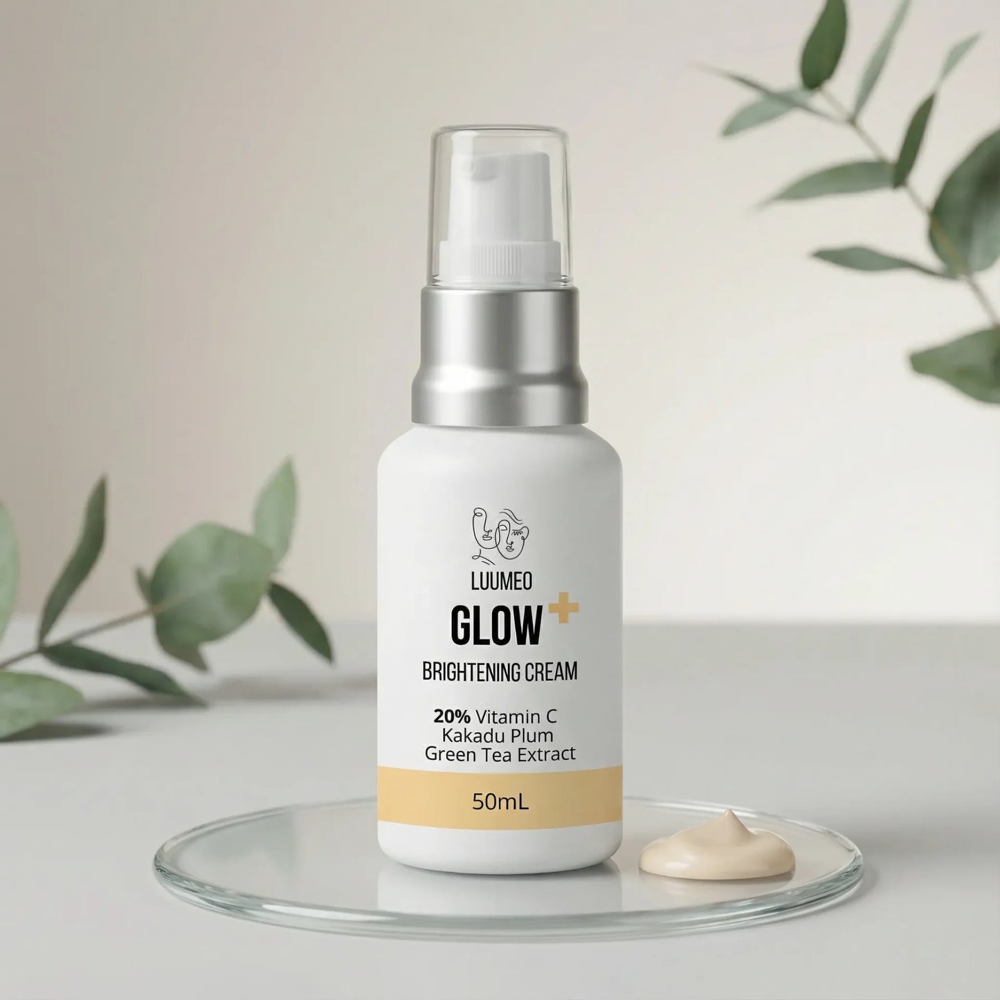 GLOW+ 20% Vitamin C Cream - Cap open